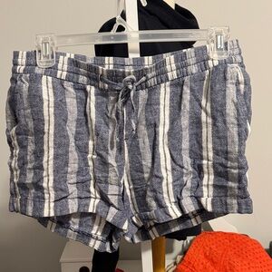 Old Navy Blue and White Striped Women Shorts